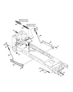 Deck Lift Diagram and Parts List for XT2-LX42KH (13APA1CS010-13WPA1CS010)(2015) Cub Cadet Lawn Tractor